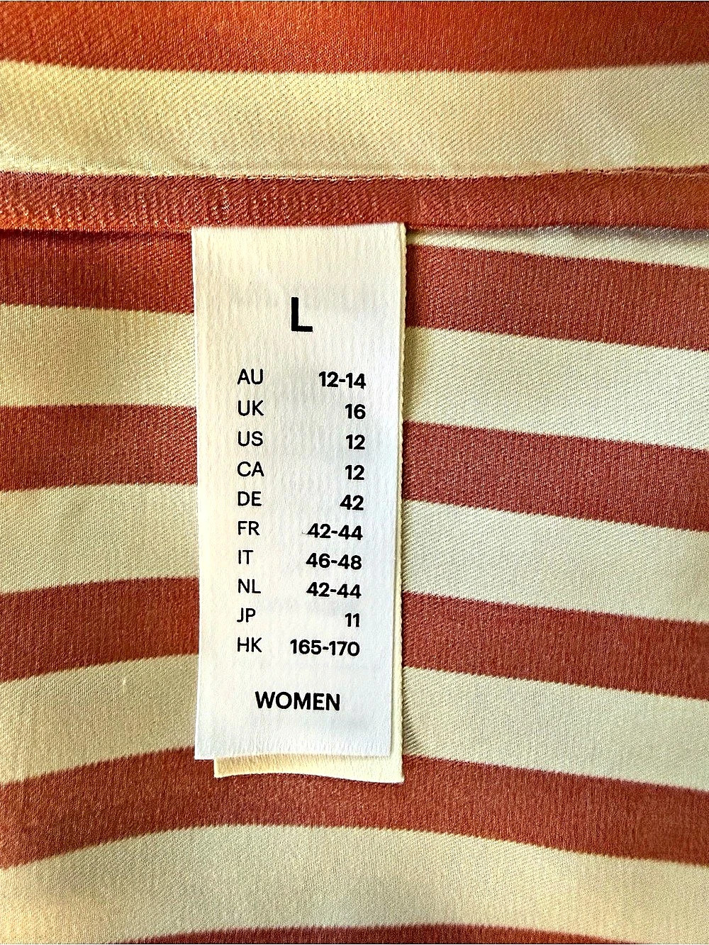 LilySilk Amalfi Stripe Silk Shirt Redu & White Size Large - Picture 9 of 10